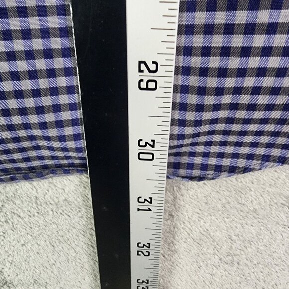 Mens Egara Non Iron Blue Checkered Shirt Long Sleeve Button Down Size XXL - Picture 6 of 7